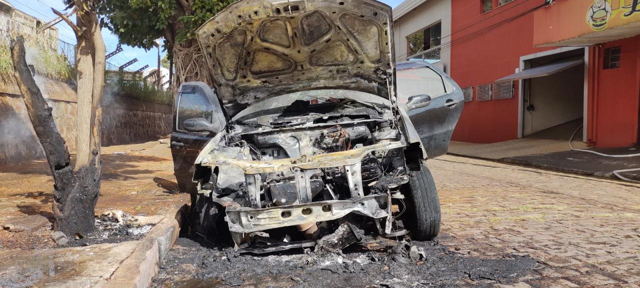 Foto 7 de 15 — Carro pega fogo perto da Via Expressa em Araraquara